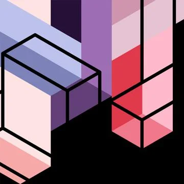 Abstract background. 3d cubes, cubic elements and blocks. Techno or business Illustrazione stock