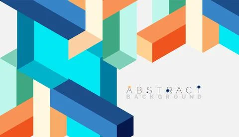 Abstract background. 3d cubes, cubic elements and blocks. Techno or business Illustrazione stock