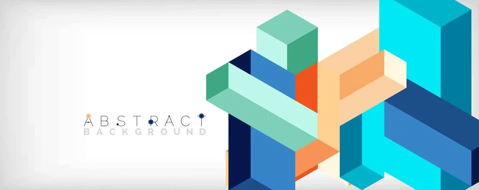 Abstract background. 3d cubes, cubic elements and blocks. Techno or business Illustrazione stock
