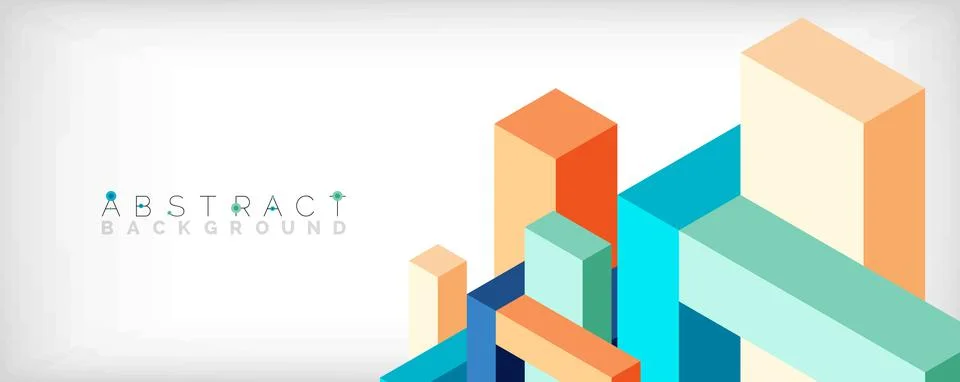 Abstract background. 3d cubes, cubic elements and blocks. Techno or business Illustrazione stock