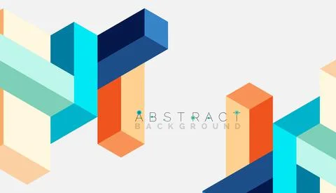 Abstract background. 3d cubes, cubic elements and blocks. Techno or business 스톡 일러스트