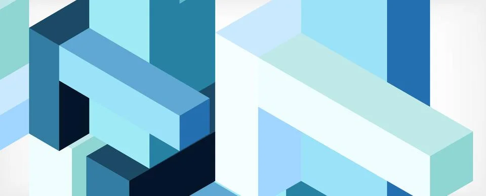 Abstract background. 3d cubes, cubic elements and blocks. Techno or business 스톡 일러스트