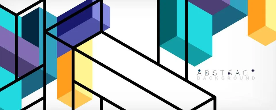 Abstract background. 3d cubes, cubic elements and blocks. Techno or business Illustrazione stock