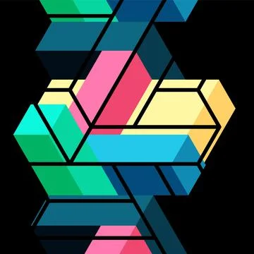 Abstract background. 3d cubes, cubic elements and blocks. Techno or business Illustrazione stock