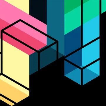Abstract background. 3d cubes, cubic elements and blocks. Techno or business Illustrazione stock