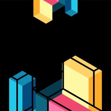 Abstract background. 3d cubes, cubic elements and blocks. Techno or business Illustrazione stock