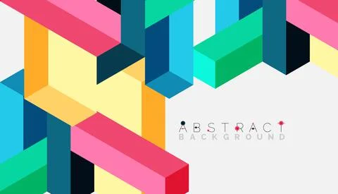 Abstract background. 3d cubes, cubic elements and blocks. Techno or business Illustrazione stock