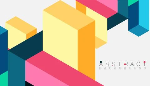 Abstract background. 3d cubes, cubic elements and blocks. Techno or business 스톡 일러스트