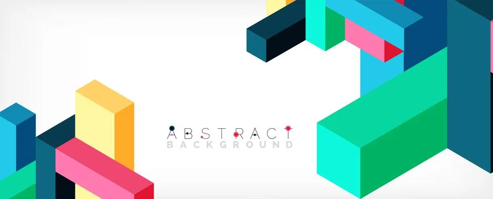 Abstract background. 3d cubes, cubic elements and blocks. Techno or business Stock Illustration