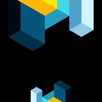 Abstract background. 3d cubes, cubic elements and blocks. Techno or business 스톡 일러스트