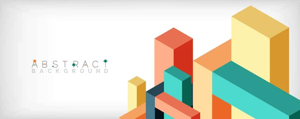 Abstract background. 3d cubes, cubic elements and blocks. Techno or business Stock Illustration