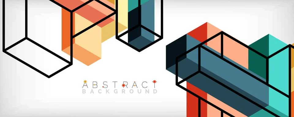 Abstract background. 3d cubes, cubic elements and blocks. Techno or business Illustrazione stock