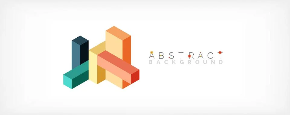 Abstract background. 3d cubes, cubic elements and blocks. Techno or business Illustrazione stock