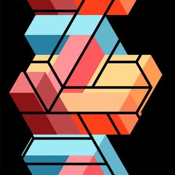 Abstract background. 3d cubes, cubic elements and blocks. Techno or business イラスト素材