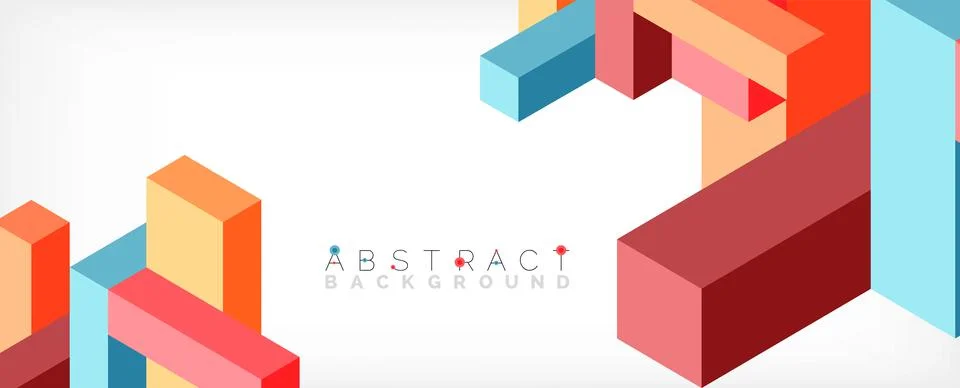 Abstract background. 3d cubes, cubic elements and blocks. Techno or business Illustrazione stock