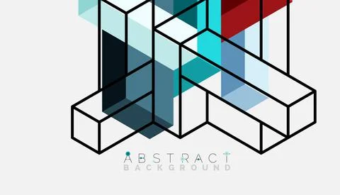 Abstract background. 3d cubes, cubic elements and blocks. Techno or business Illustrazione stock
