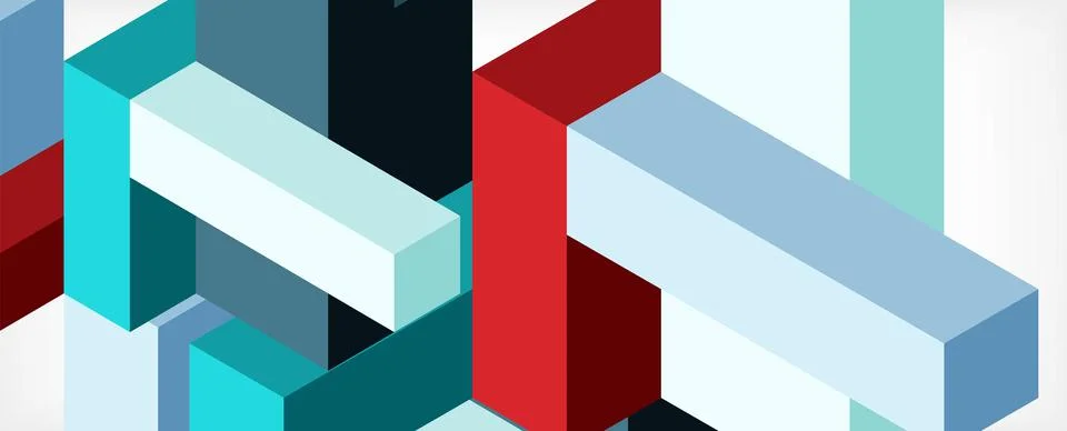 Abstract background. 3d cubes, cubic elements and blocks. Techno or business 스톡 일러스트