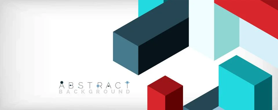 Abstract background. 3d cubes, cubic elements and blocks. Techno or business 스톡 일러스트