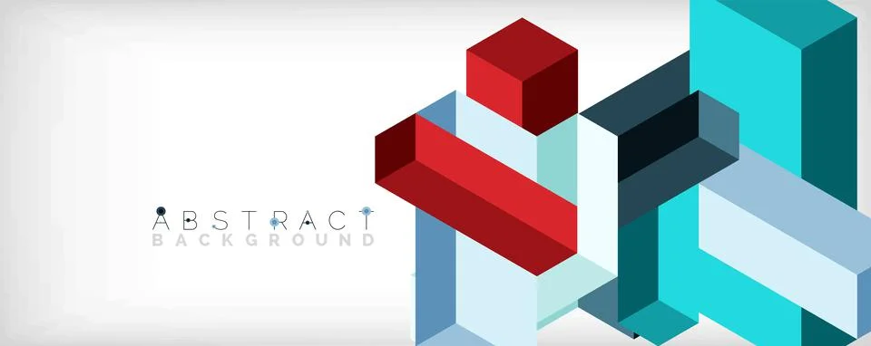 Abstract background. 3d cubes, cubic elements and blocks. Techno or business Stock Illustration