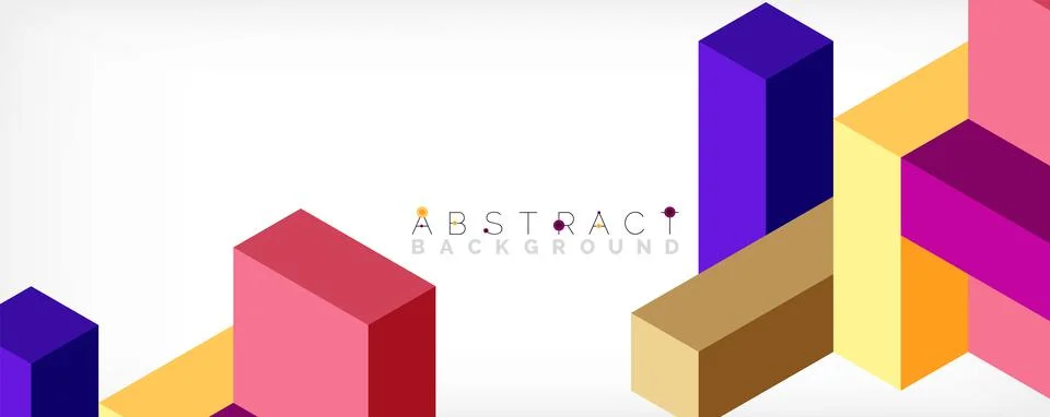 Abstract background. 3d cubes, cubic elements and blocks. Techno or business Stock Illustration
