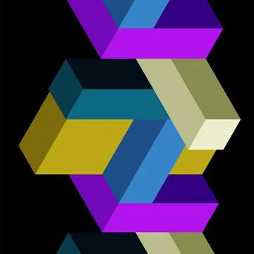 Abstract background. 3d cubes, cubic elements and blocks. Techno or business Illustrazione stock