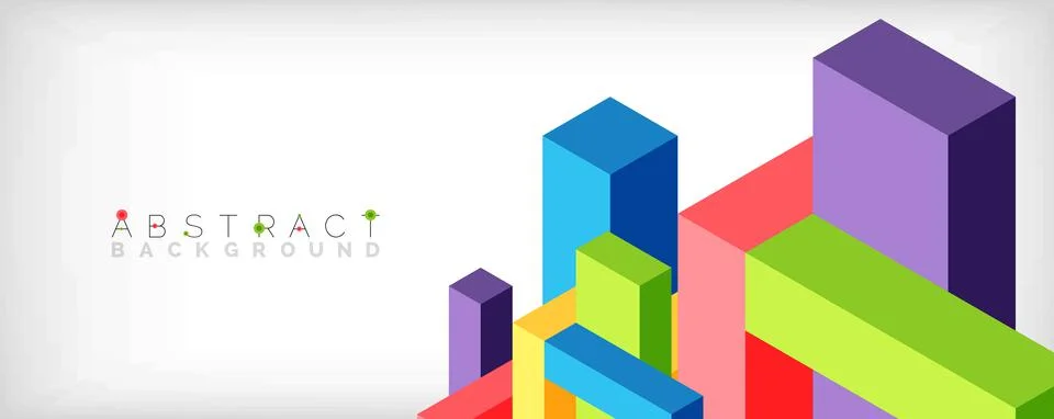 Abstract background. 3d cubes, cubic elements and blocks. Techno or business Stock Illustration