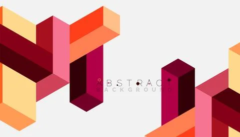 Abstract background. 3d cubes, cubic elements and blocks. Techno or business Stock Illustration