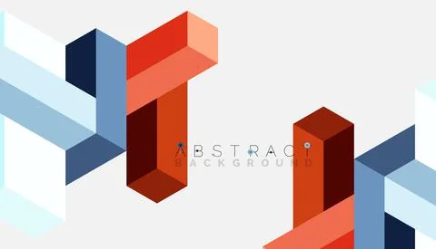 Abstract background. 3d cubes, cubic elements and blocks. Techno or business Illustrazione stock