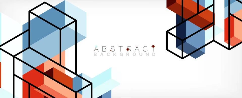 Abstract background. 3d cubes, cubic elements and blocks. Techno or business Illustrazione stock