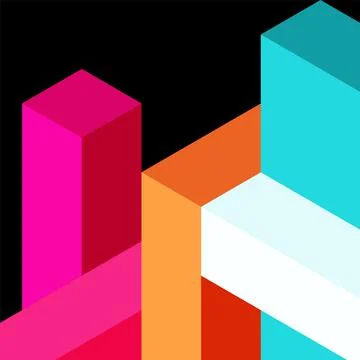 Abstract background. 3d cubes, cubic elements and blocks. Techno or business 스톡 일러스트