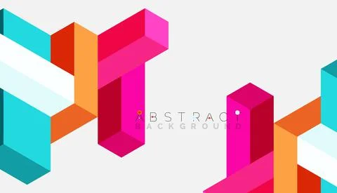 Abstract background. 3d cubes, cubic elements and blocks. Techno or business Stock Illustration