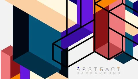 Abstract background. 3d cubes, cubic elements and blocks. Techno or business Stock Illustration
