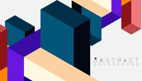 Abstract background. 3d cubes, cubic elements and blocks. Techno or business Illustrazione stock