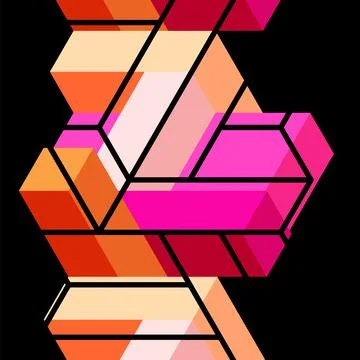 Abstract background. 3d cubes, cubic elements and blocks. Techno or business Stock Illustration