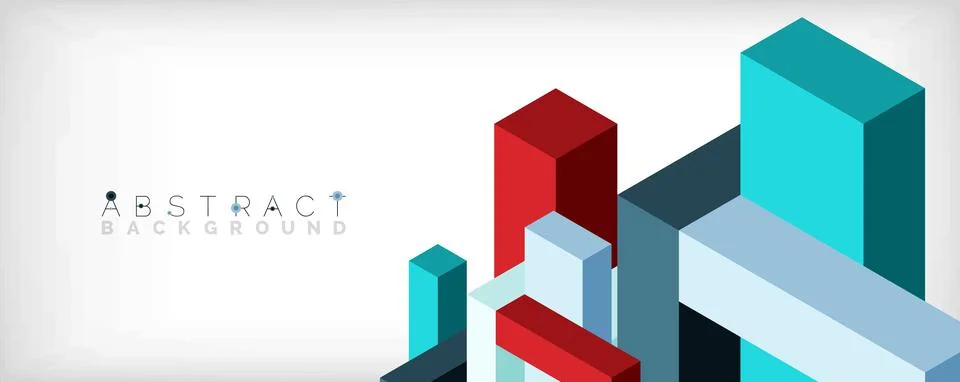 Abstract background. 3d cubes, cubic elements and blocks. Techno or business Illustrazione stock