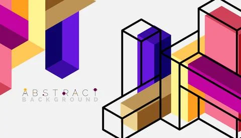 Abstract background. 3d cubes, cubic elements and blocks. Techno or business Illustrazione stock