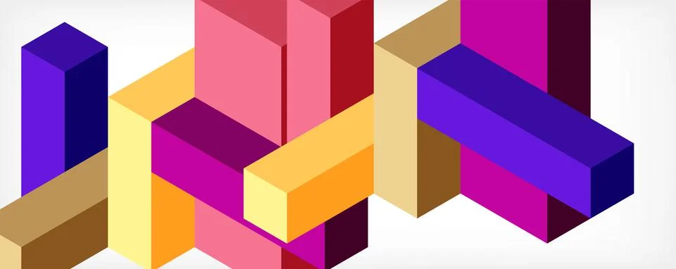 Abstract background. 3d cubes, cubic elements and blocks. Techno or business Stockillustratie