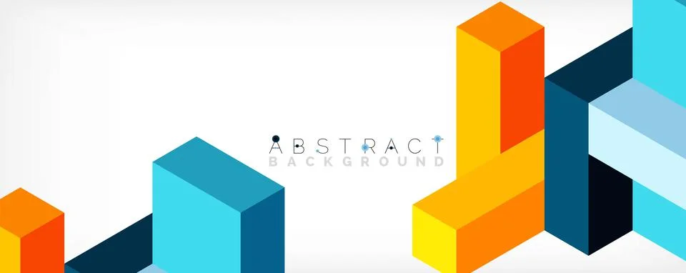 Abstract background. 3d cubes, cubic elements and blocks. Techno or business イラスト素材