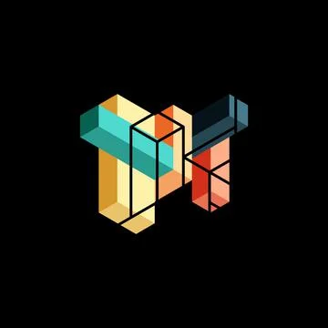 Abstract background. 3d cubes, cubic elements and blocks. Techno or business 库存插图