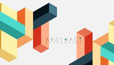 Abstract background. 3d cubes, cubic elements and blocks. Techno or business 스톡 일러스트