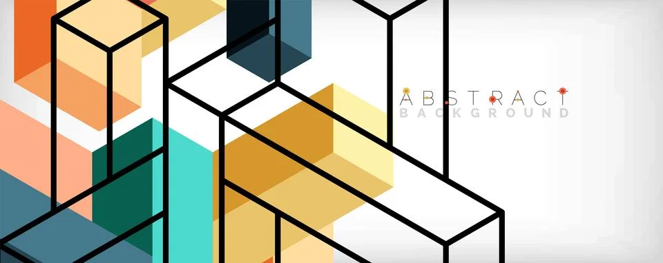 Abstract background. 3d cubes, cubic elements and blocks. Techno or business Illustrazione stock