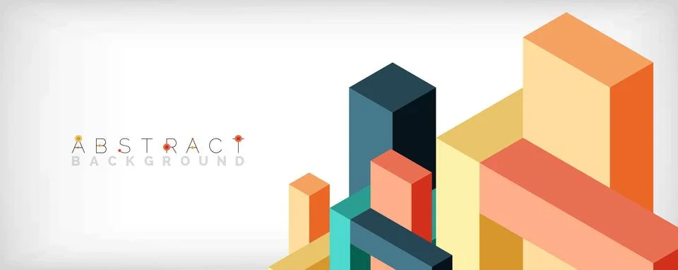 Abstract background. 3d cubes, cubic elements and blocks. Techno or business Stock Illustration