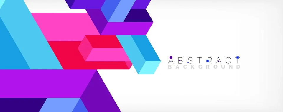 Abstract background. 3d cubes, cubic elements and blocks. Techno or business 库存插图