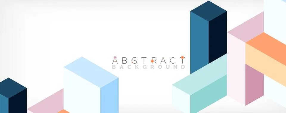 Abstract background. 3d cubes, cubic elements and blocks. Techno or business 库存插图