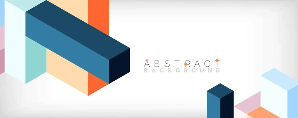 Abstract background. 3d cubes, cubic elements and blocks. Techno or business Illustrazione stock