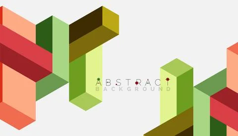 Abstract background. 3d cubes, cubic elements and blocks. Techno or business Illustrazione stock
