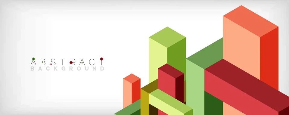 Abstract background. 3d cubes, cubic elements and blocks. Techno or business Illustrazione stock