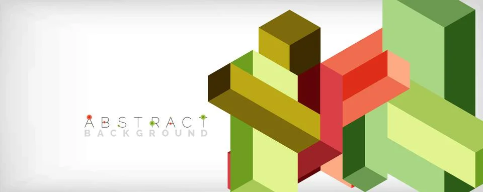 Abstract background. 3d cubes, cubic elements and blocks. Techno or business 스톡 일러스트