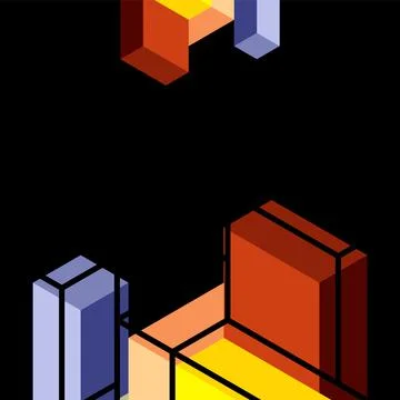 Abstract background. 3d cubes, cubic elements and blocks. Techno or business Illustrazione stock