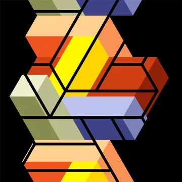 Abstract background. 3d cubes, cubic elements and blocks. Techno or business Stock Illustration